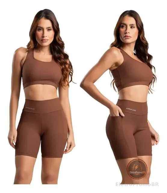 Conjunto Feminino Academia Top Short Fitness Corrida