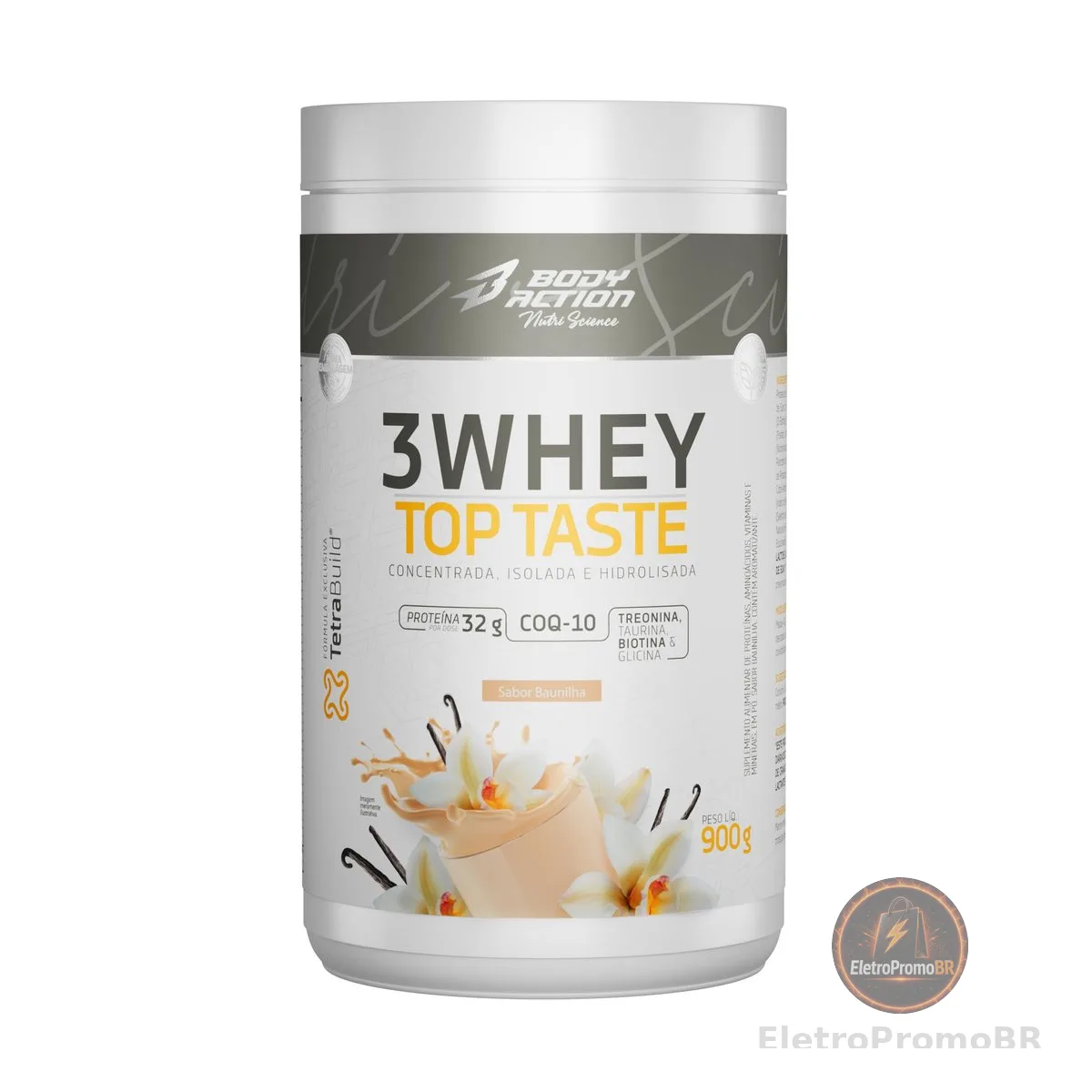 3 Whey Top Taste 900g Sabor Baunilha Bodyaction
