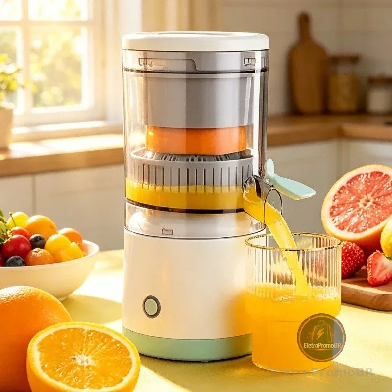Espremedor Elétrico Laranja Limão Frutas Fazer Sucos Recarregável Usb Cozinha