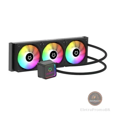 Water Cooler Husky Freezy, Iluminação ARGB, 360mm, AMD e Intel, Preto - HWT300PT