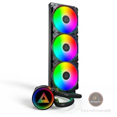 Water Cooler Montech LightFlow, ARGB, 360mm, AMD e Intel, Preto - LGTF360BK