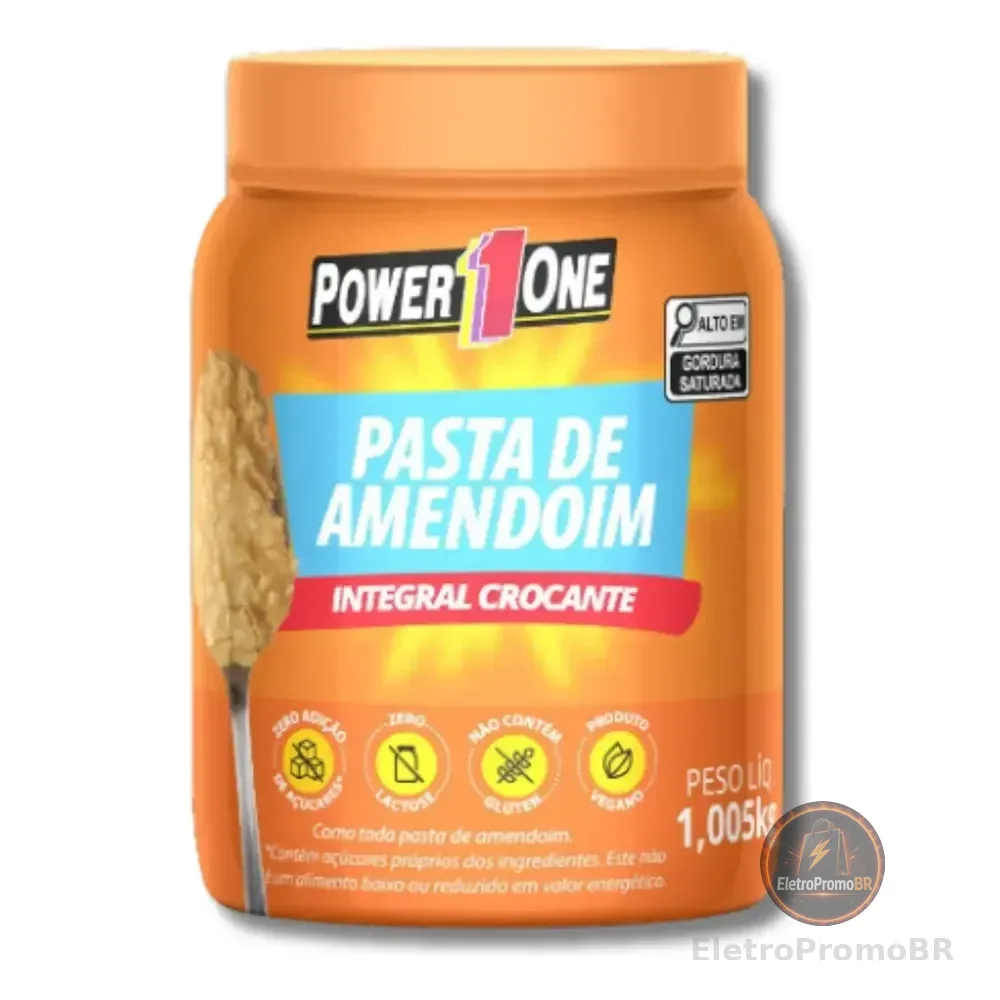 Pasta De Amendoim Integral Power One 1kg Vegana Sem Glúten
