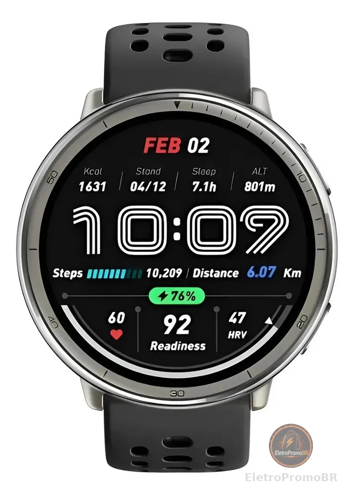 Relógio Amazfit Active 2 Smartwatch Cinza Preto