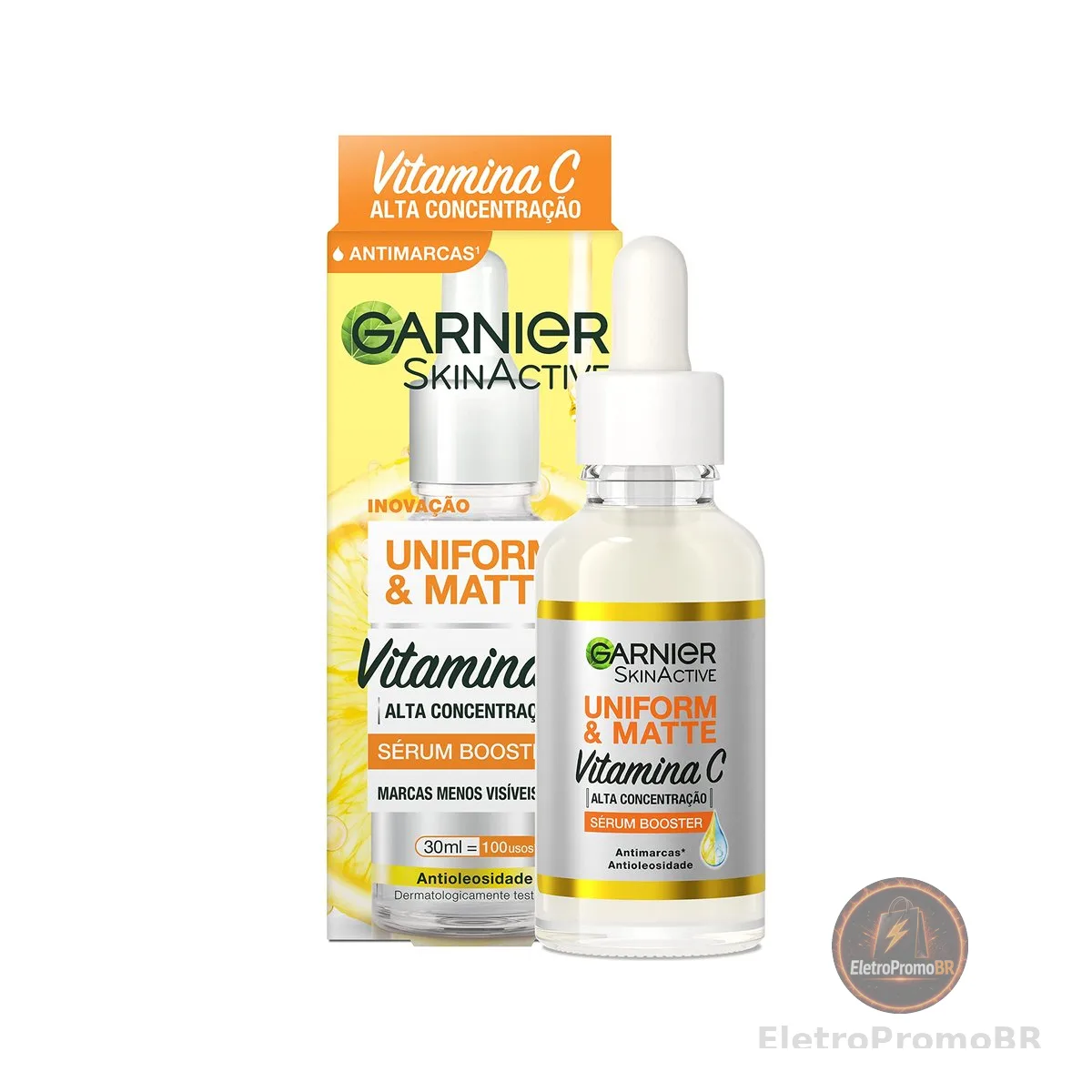 Vitamina C Facial Garnier Uniform & Matte Sérum Antimarcas 30ml