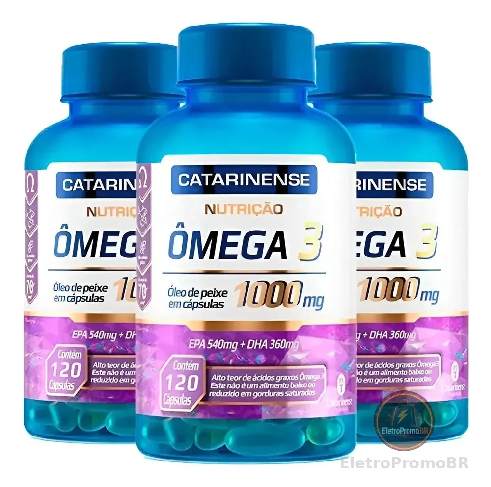 3x Ômega 3 Original Catarinense Pharma 1000mg 120 Cápsulas Bld67678c