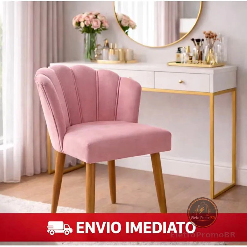 Cadeira para Penteadeira Quarto de Menina Maquiagem Pétala