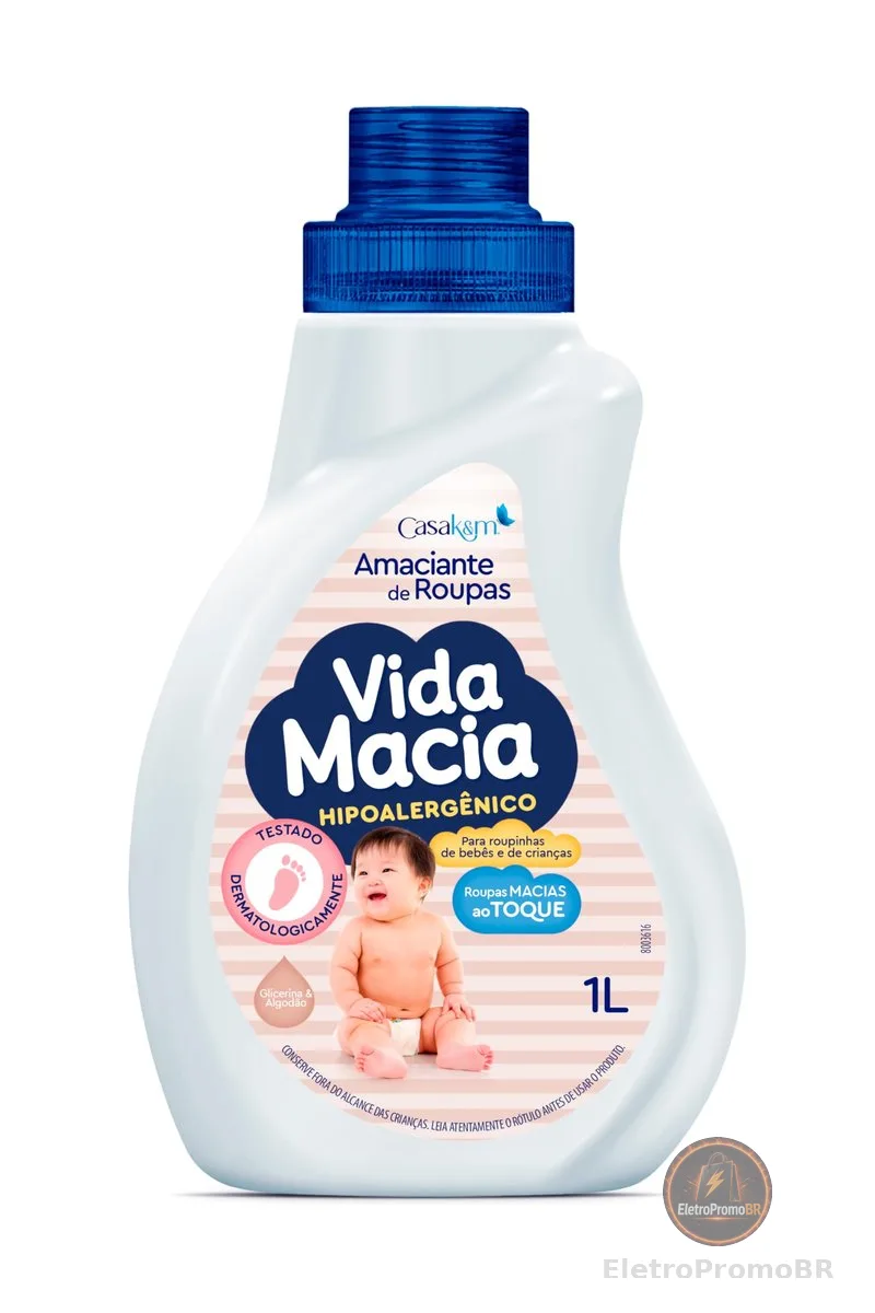 Casa Km Vida Macia Amaciante Glicerina & Algodão 1L
