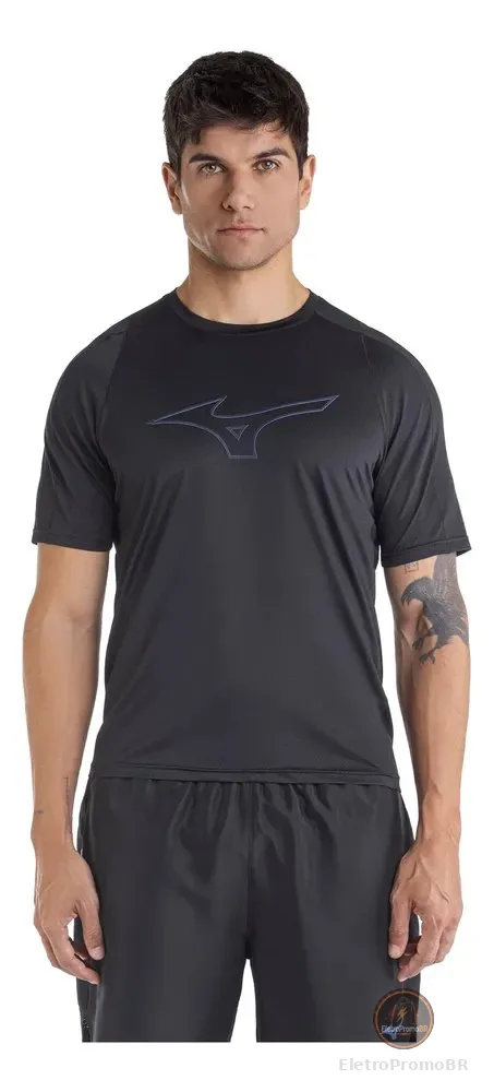 Camiseta De Corrida Mizuno Run Easy 5 Masculina Preto G