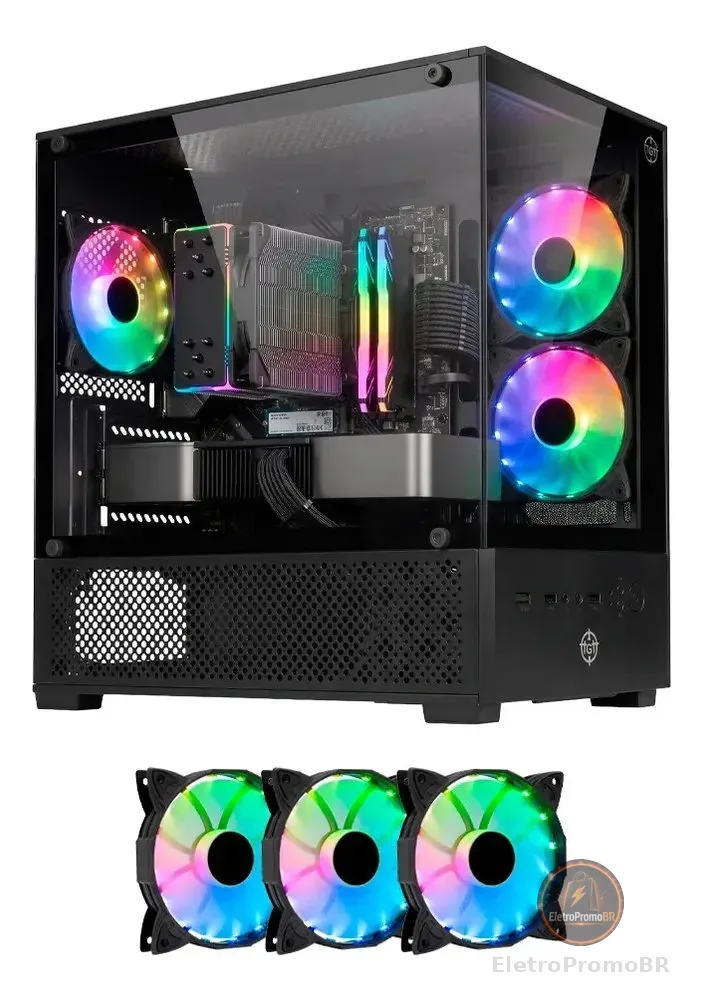 Gabinete Gamer Tgt Legion, Mini-tower + 3 Ventoinhas Rgb