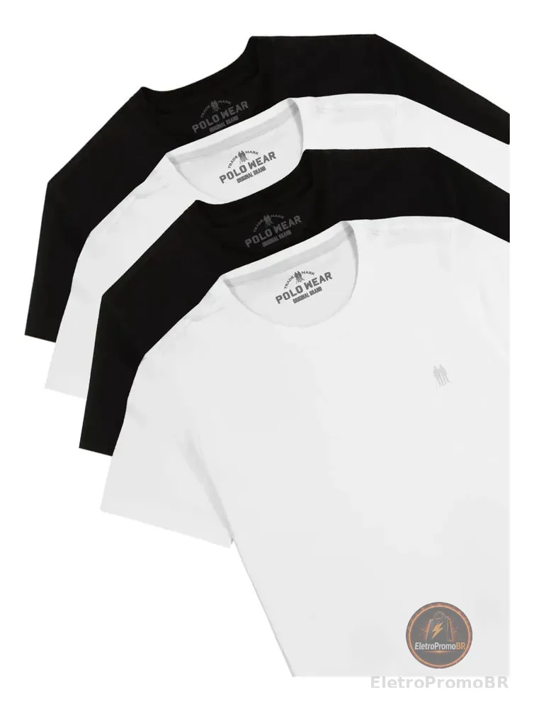 Kit 4 Camisetas Masculinas Polo Wear Sortido Sortido G Liso