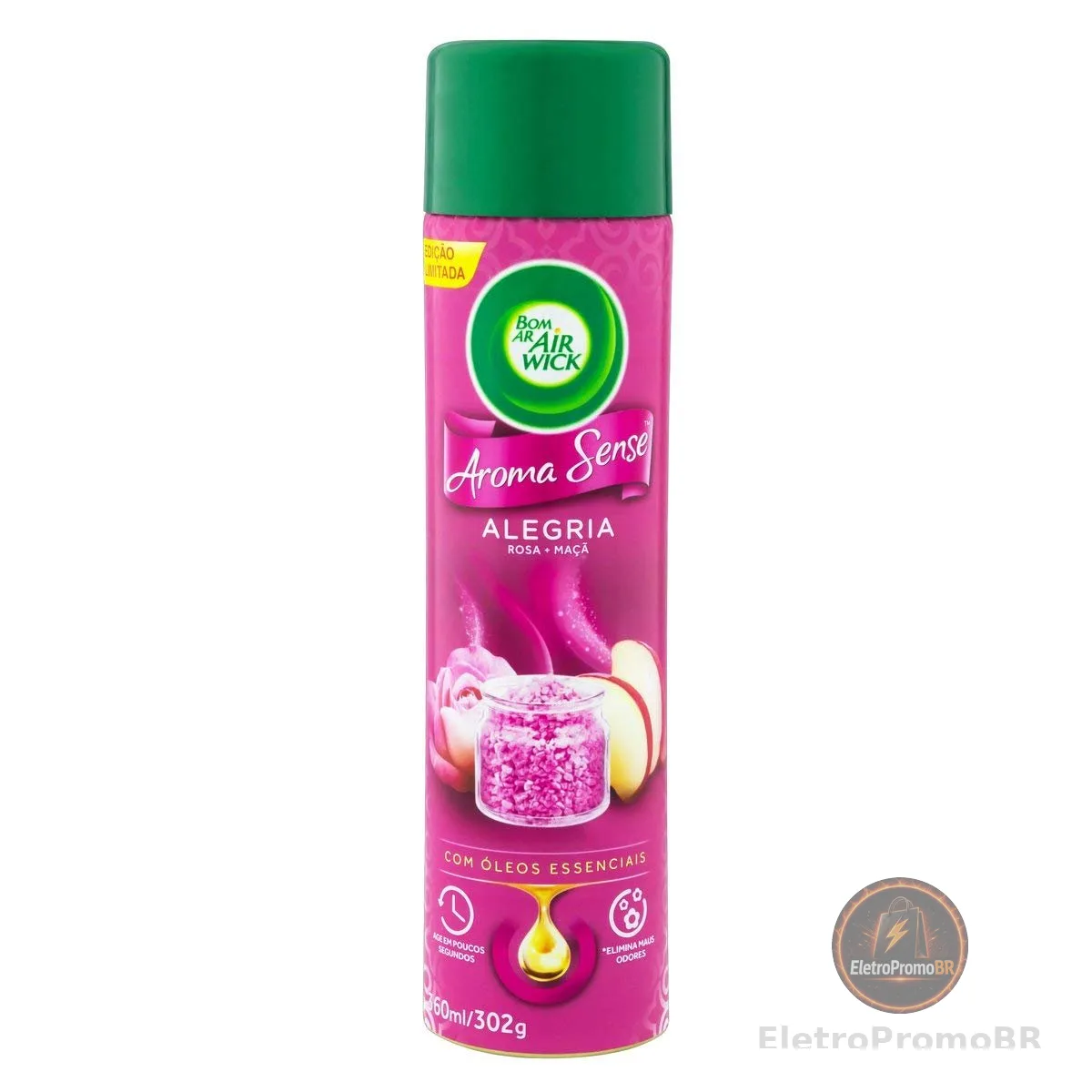 Aromatizador Bom Ar Aerossol Aroma Sense Alegria 360ml