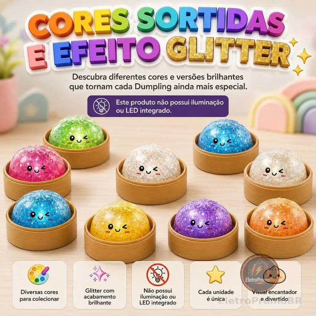 Glitter Surprise Box With Led Dumpling Squishy Antistress Chinese Bread Promotion
