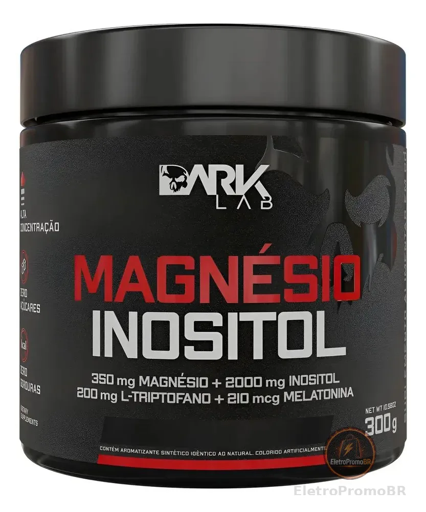 Magnésio E Inositol Taurina Melatonina 300g Dark Lab Maracujá - 50 Doses