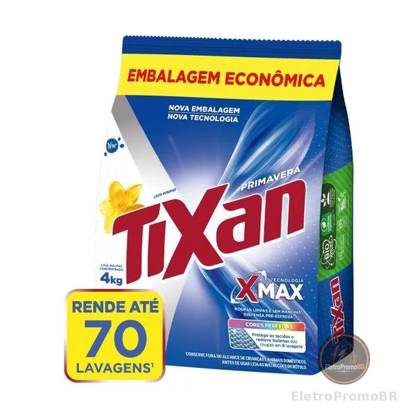 Sabão em Pó Tixan Ypê Primavera Sachê 4Kg