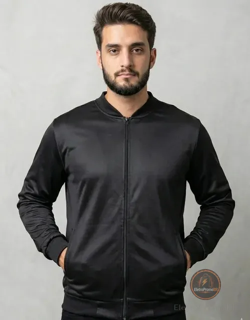 Jaqueta Masculina Bomber Chimpa Com Zíper E Bolsos