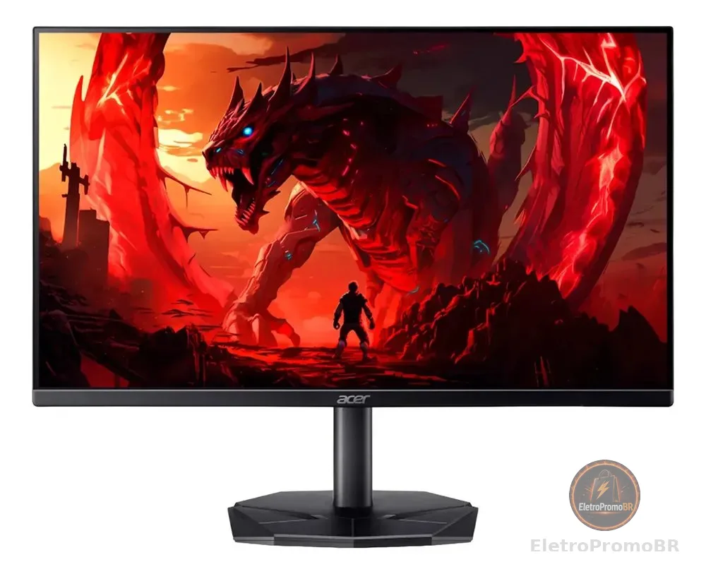 Monitor Gamer 27" Acer Nitro KG0 KG270 P0bi com Tela LED VA Full HD 144Hz 1ms GtoG AMD FreeSync Game Mode 8 Modos 99% sRGB e Design ZeroFrame