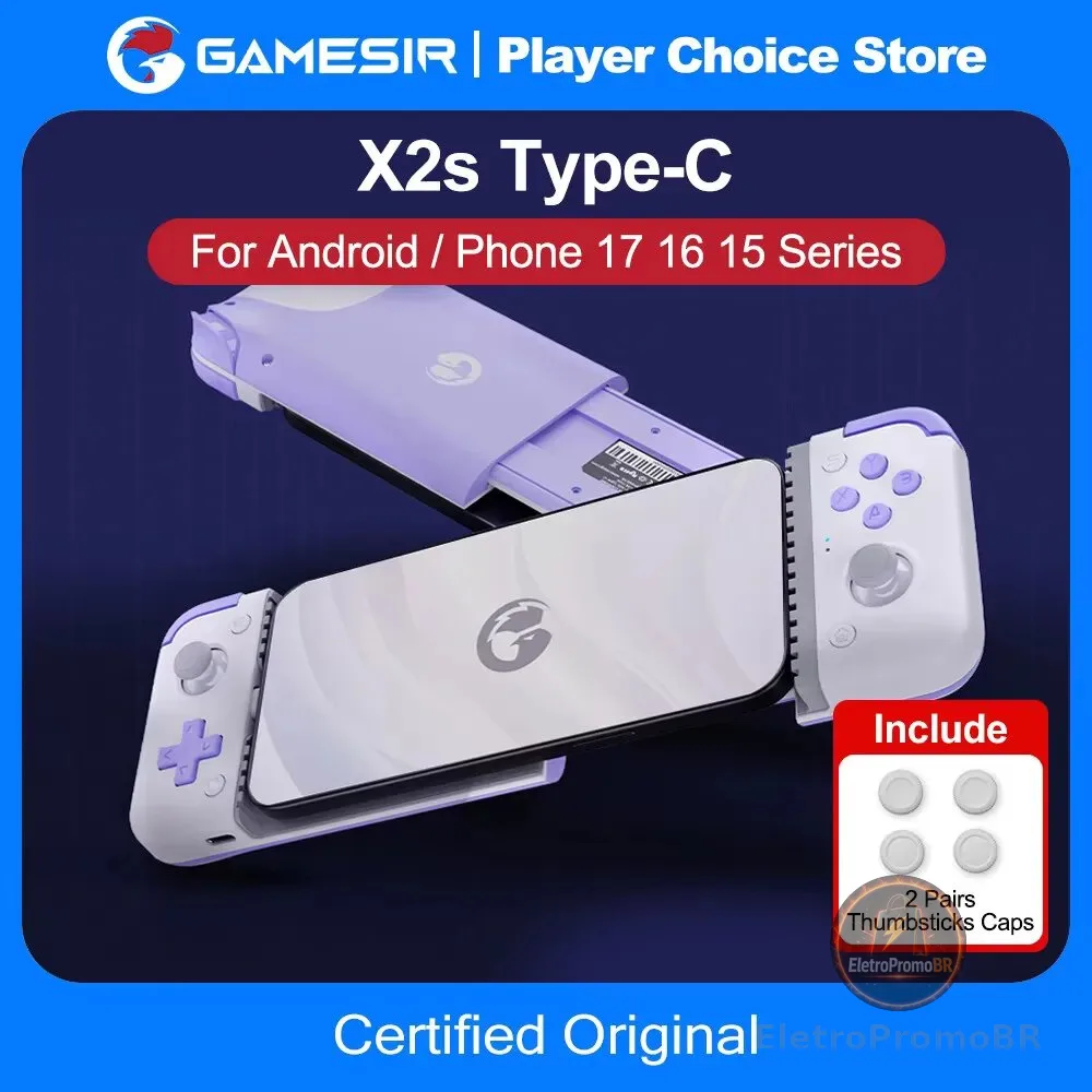 GameSir X2s Controle de Jogo Móvel para Android, iOS, iPhone 17, 16, 15, Controle para Celular, Cloud Gaming, Xbox Game Pass, STADIA