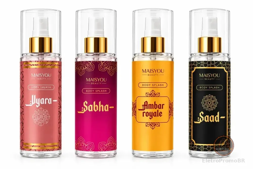 Kit 4 Body Splash Sabha + Uyara + Saad + Ambar Royale Premium Perfume Feminino Colonia Chique 150ml Mais You