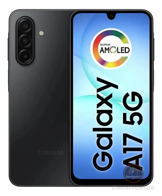 Celular Samsung Galaxy A17 5G Com IA, 128gb, 4gb Ram, Câm De 50mp, Tela De 6.7", Nfc, Ip54 - Preto
