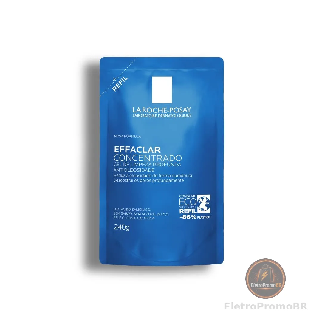 La Roche-posay Effaclar Gel Concentrado. Gel de Limpeza Facial. Limpa a Pele Profundamente Reduzindo a Oleosidade e Lesões Acneica. Limpeza Facial. Pele Oleosa. Ácido Salicílico, LHA, PCA de Zinco.