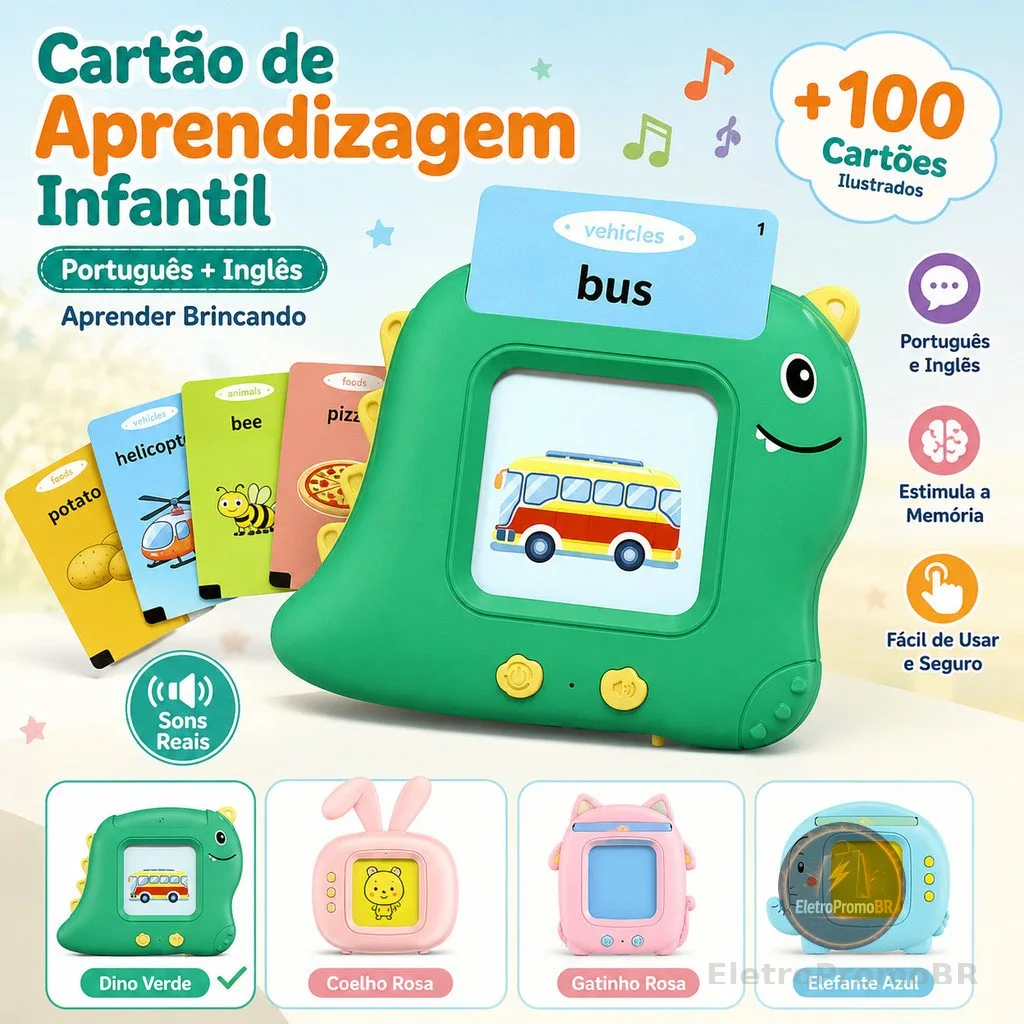 Pronúncia Máquina Cartões Aprendizagem Oral Educacional [Português de Portugal e Inglês]