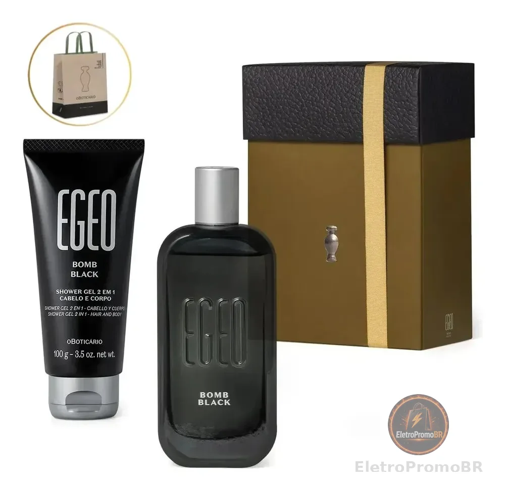 Egeo Bomb Black Kit Presente (2 Itens) O Boticário 90ml