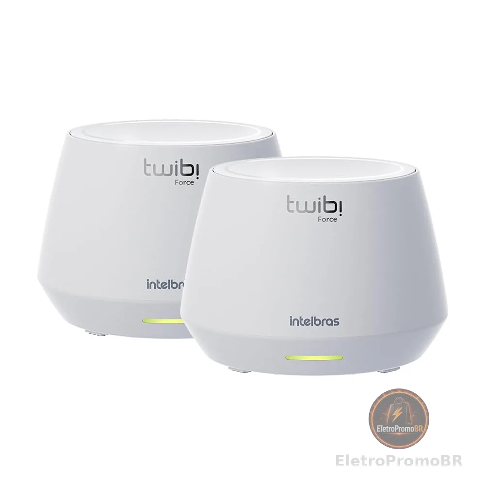 Conjunto de Roteador Sem Fio WI-FI 6 Twibi Force AX Branco Intelbras