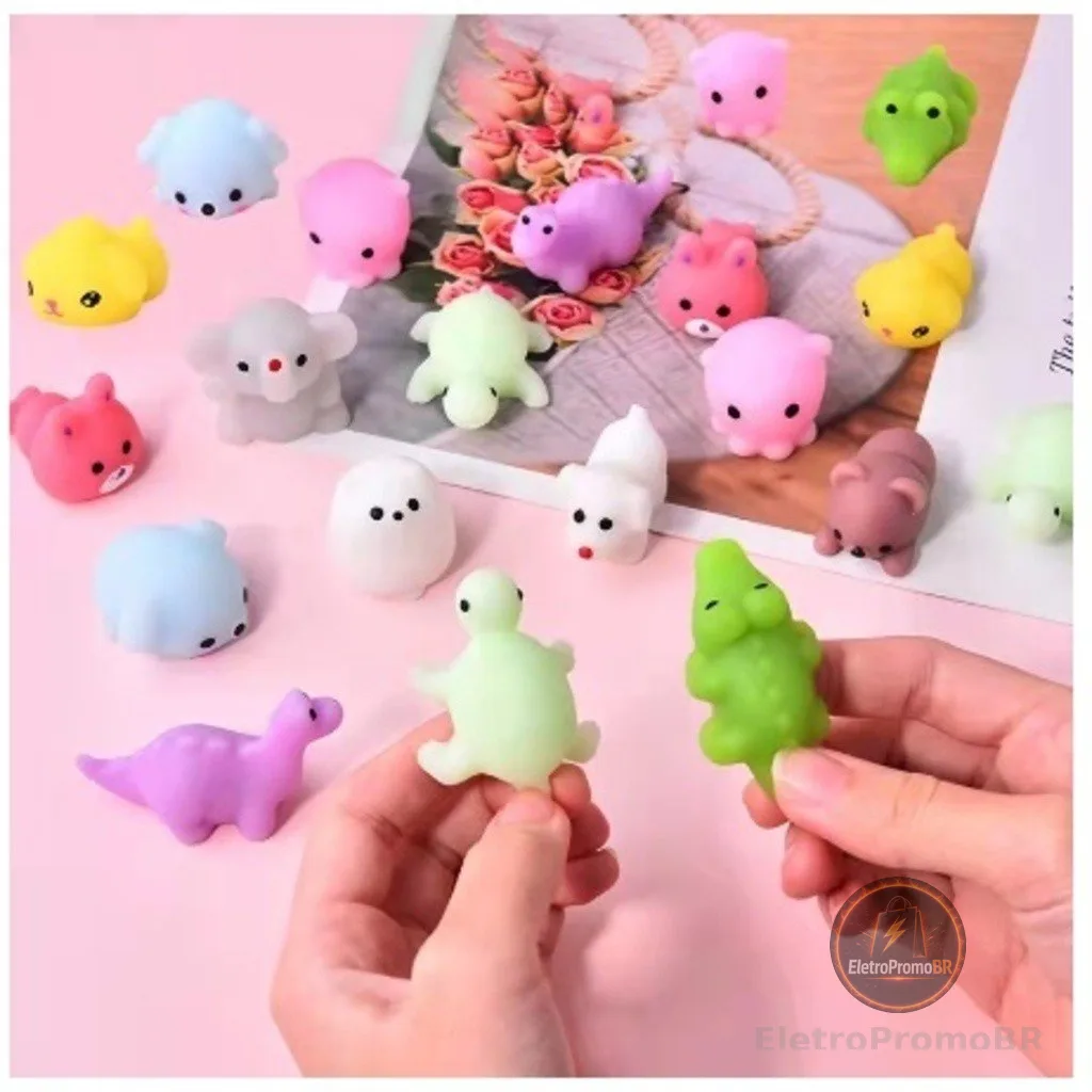 Kit 10/20/30/40 Squishy Mochi Bichinho Macio De Apertar Antiestresse