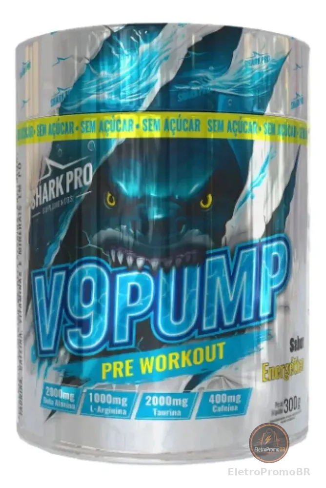 Pre Treino V9 Pump 300g Energetico - Shark Pro Energético