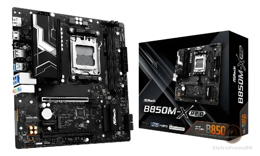 Placa Mãe Asrock B850M-X R2.0 mATX Socket AM5 DDR5 Chipset B850