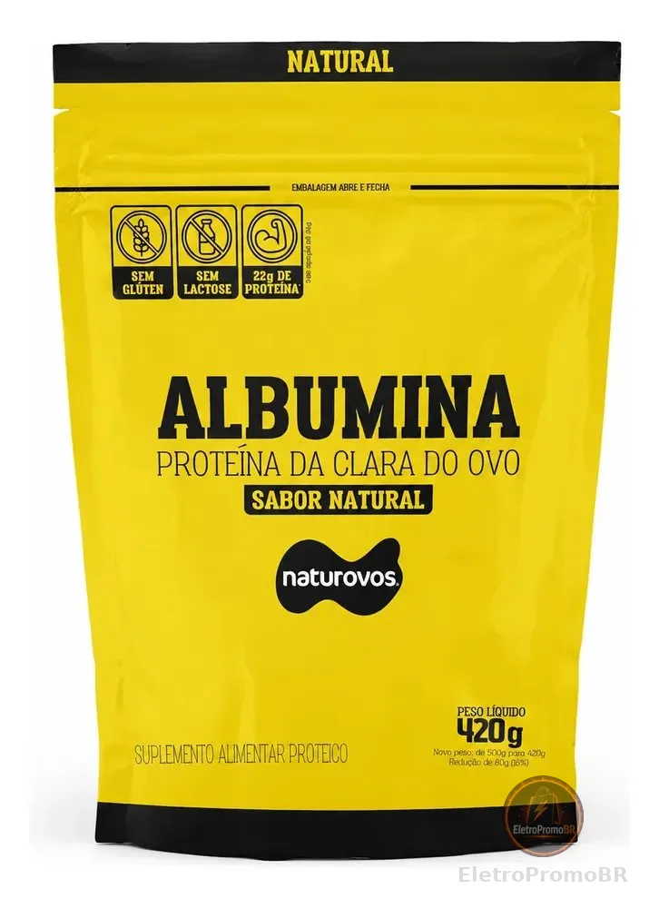 Albumina Naturovos Natural 420g Refil Natural