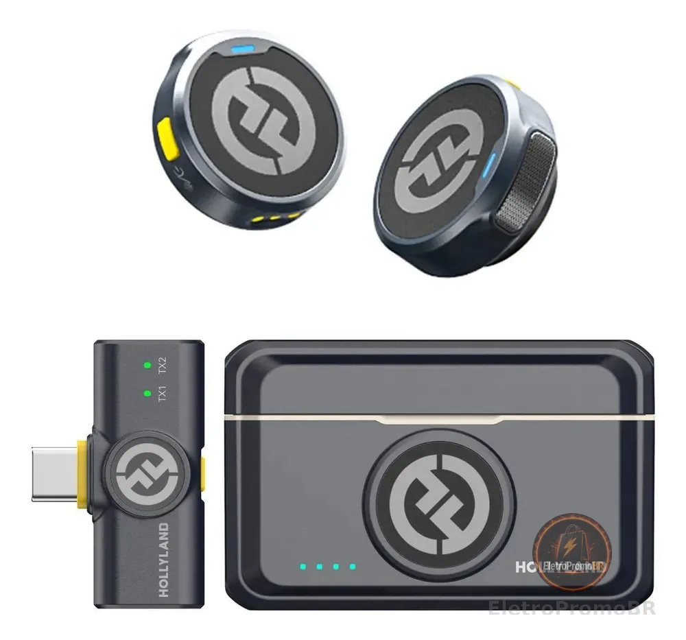 Hollyland Microfone Sem Fio Duplo Lark M2 Usb-c Para iPhone Cor Preto
