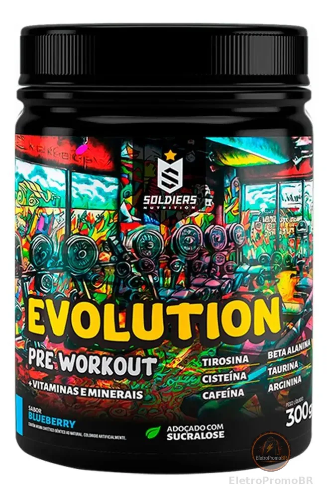Suplemento Soldiers Nutrition Evolution en pó sabor blueberry x 300g