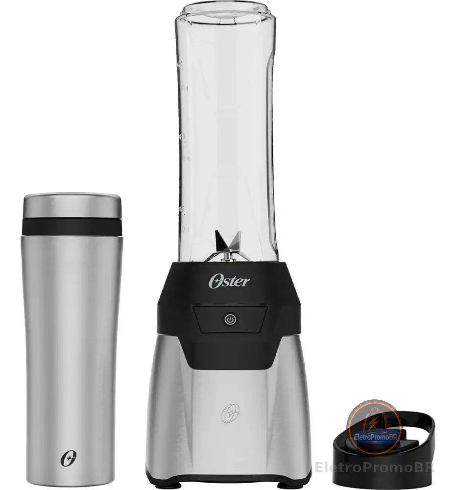Blender Power Inox Oster Com 2 Jarras To Go Cor Prateado