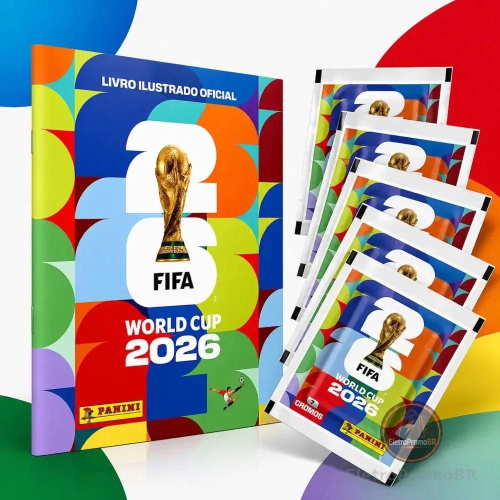 Kit Album Copa Do Mundo Fifa 2026 + 35 Figurinhas Capa Mole