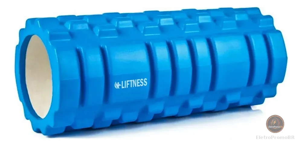 Rolo Massagem Foam Roller Liberação Miofascial Soltura Yoga Azul 30 Cm
