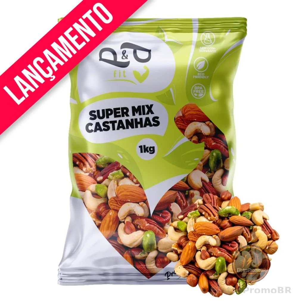 Mix Castanhas Nobre Sem Amendoim e Sem Uva Passas Macadâmia Castanha de Caju/Pará Amêndoa Nozes 1kg
