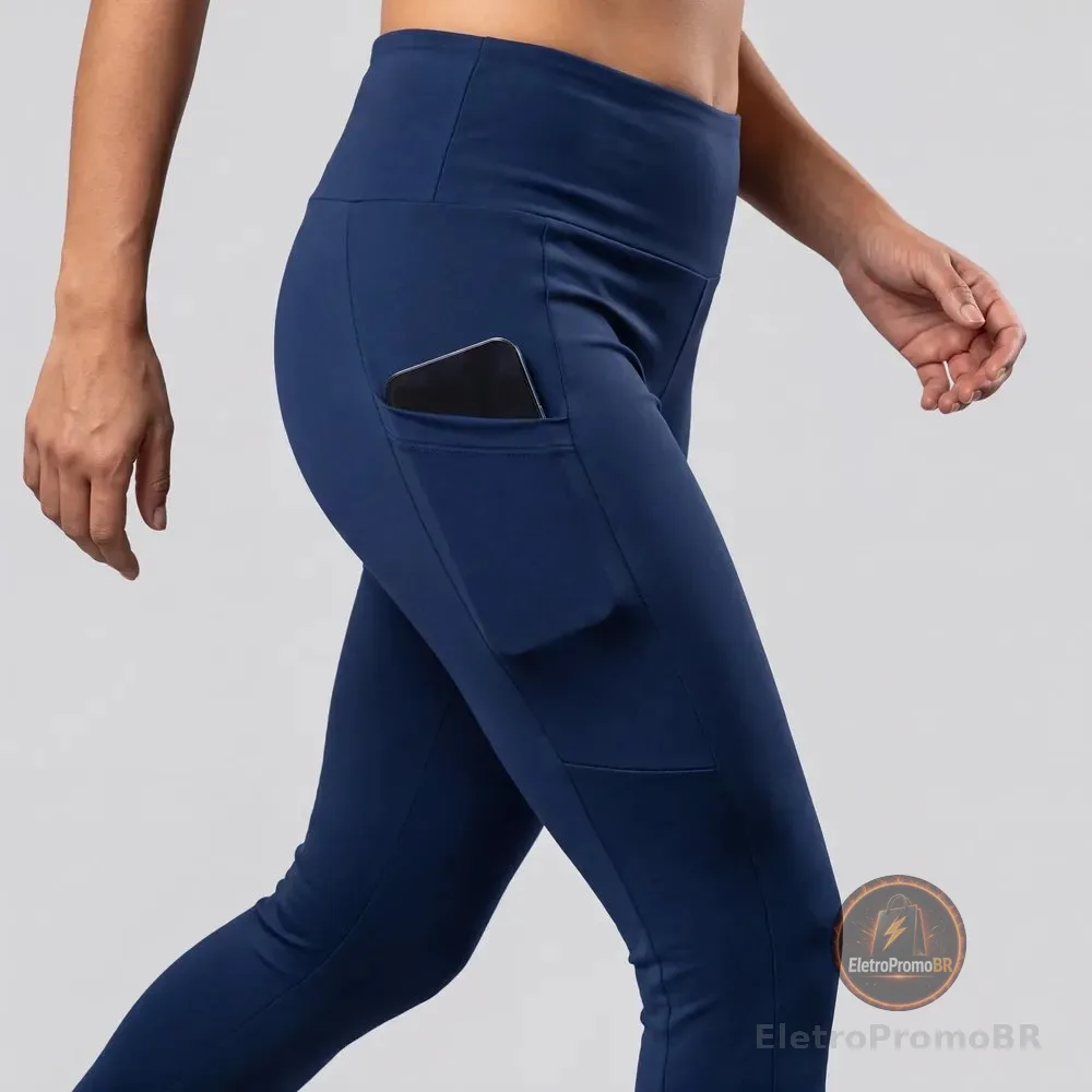 Calça Legging Fitness Cintura Alta Mercado Livre Basics Azul-marinho Liso P