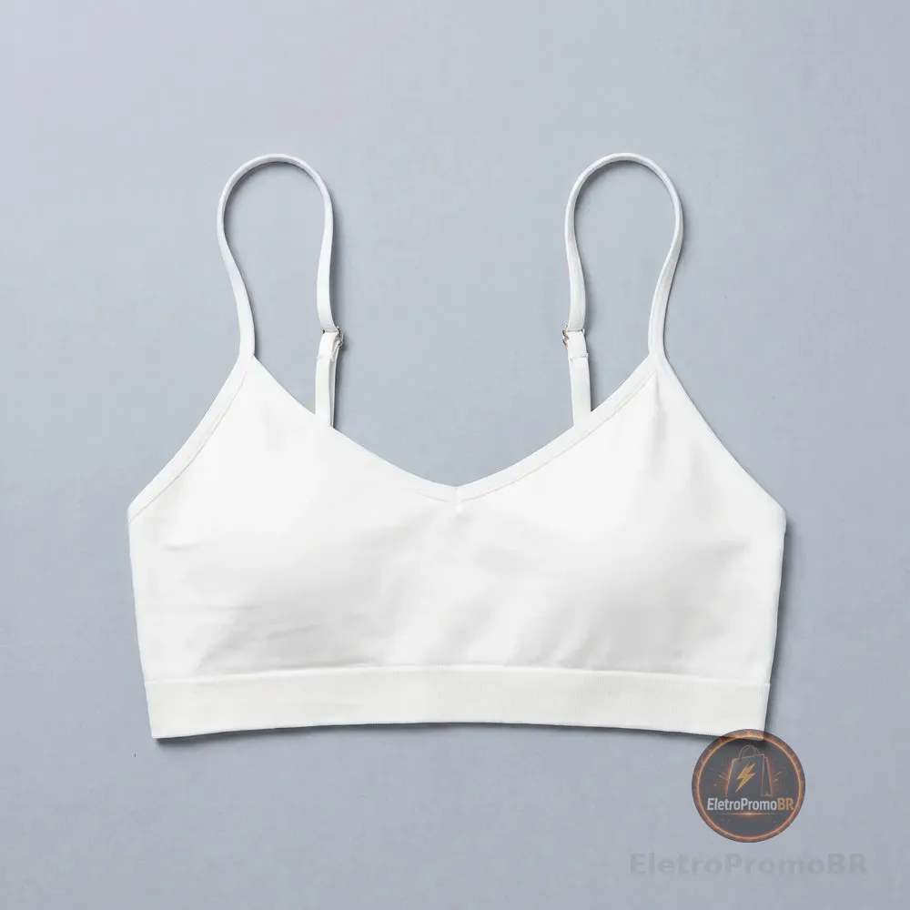 Top Sutiã Sem Bojo Cropped Lingerie Mercado Livre Basics Branco Liso Gg