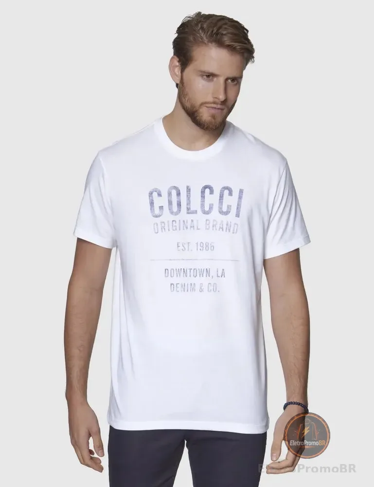 Camiseta Colcci Masculino Off Shell 350112371 Off Shell Logo G Estampa Localizada