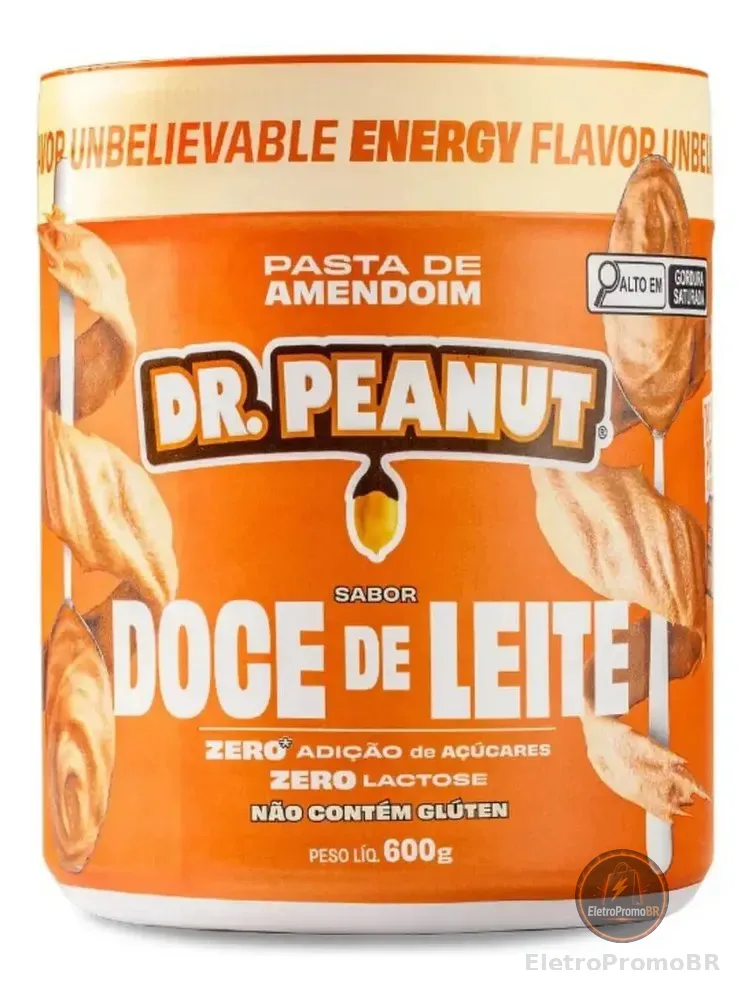 Suplemento em pasta Dr. Peanut Sódio Pasta de amendoim sabor Doce de leite x 600g