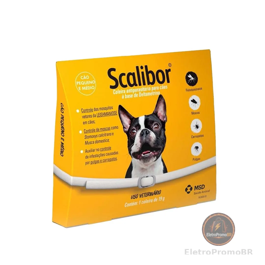 Scalibor® 19g - Coleira Antiparasitária contra mosquitos vetores da Leishmaniose - Cães porte médio 48cm - MSD Saúde Animal