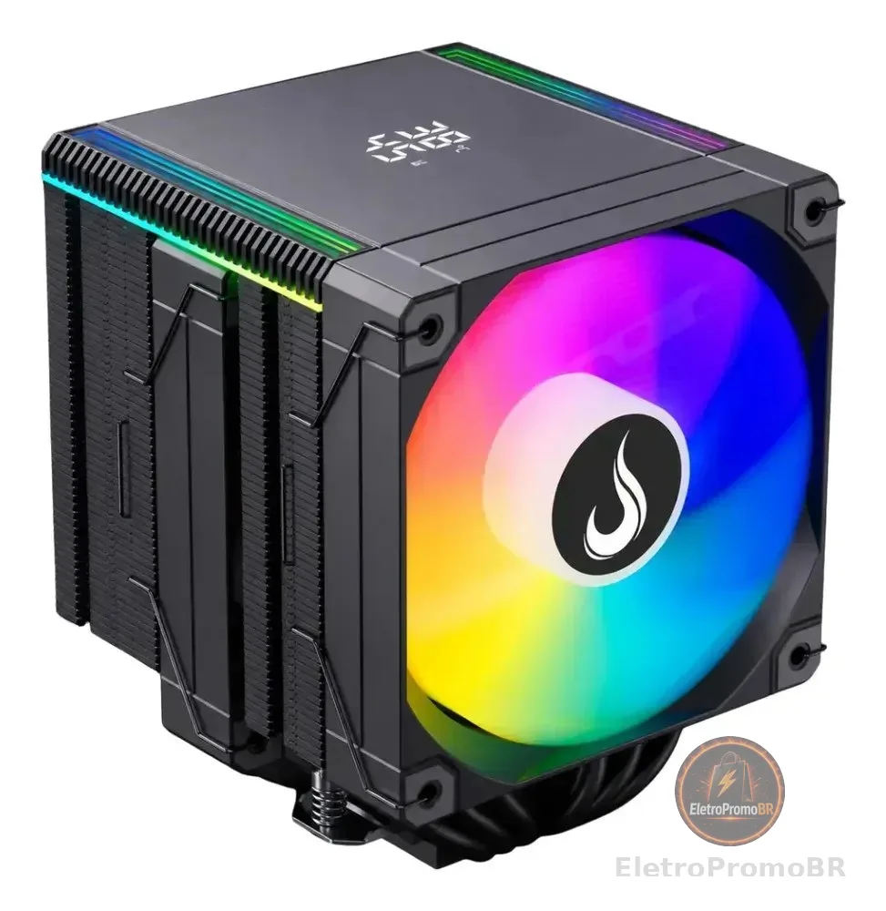 Air Cooler Gamer Argb Temp 6 Pro Com Display - Rise Mode Preto