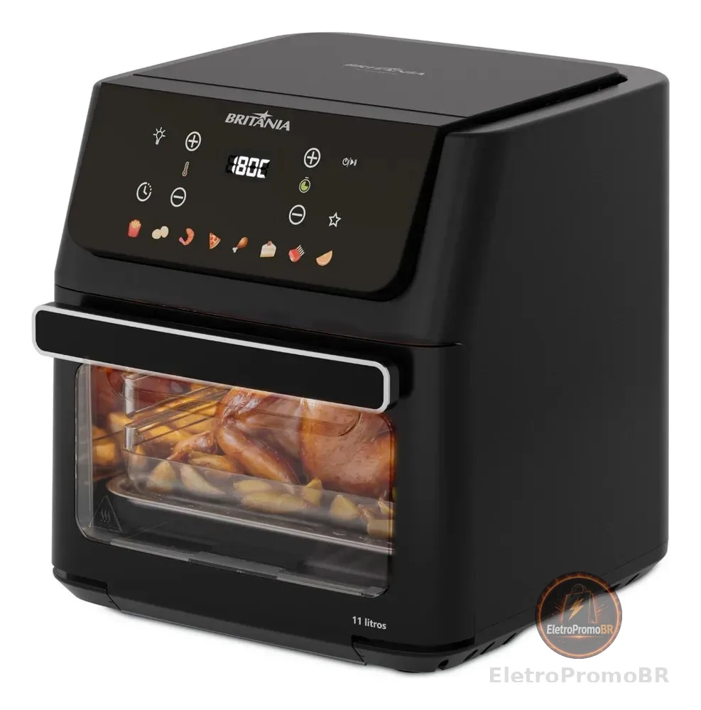 Air Fryer Oven Britânia 11L 8 Funções 1800W Painel Digital BAF11A