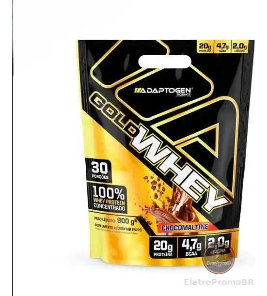 Proteína Adaptogen Science Alimentar GOLD WHEY 100% em pó sabor Choco Maltine x 900g