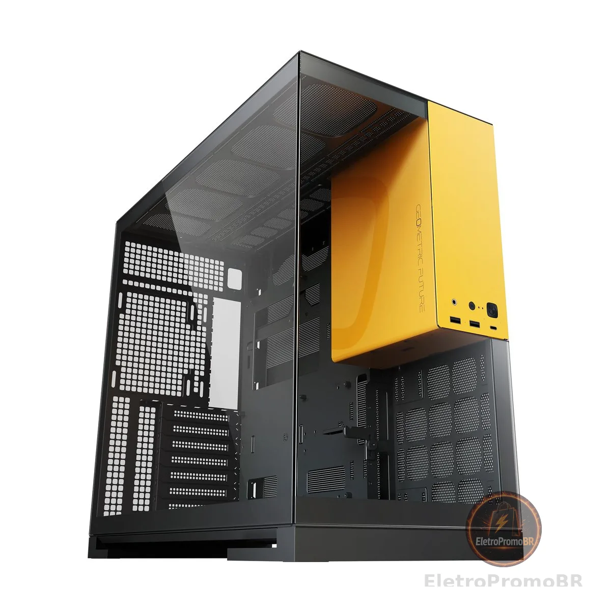 Gabinete Geometric Future Model 5 Preto e Amarelo