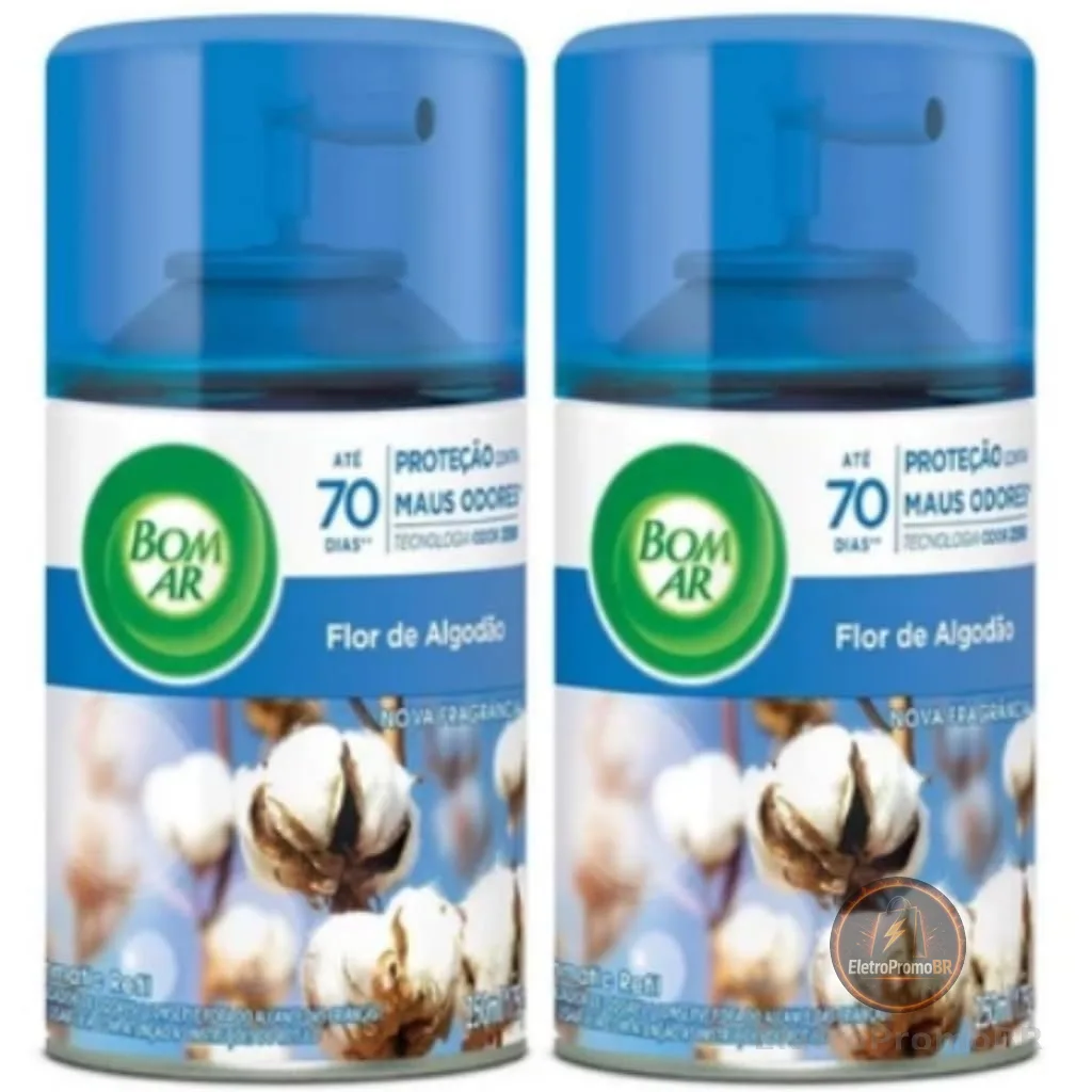 Aromatizador de Ambiente Bom Ar Automático Aerossol Freshmatic Refil na 2ª Unidade Flor de Algodão