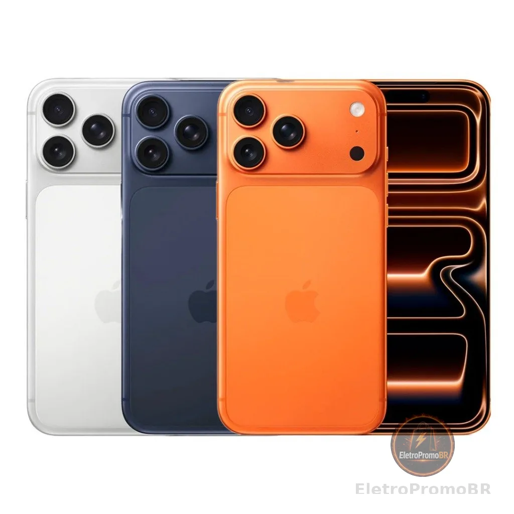 Celular Apple iPhone 17 Pro Max 256GB Câmera Tripla Fusion de 48MP Tela 6.9" Super Retina XDR 5G NFC