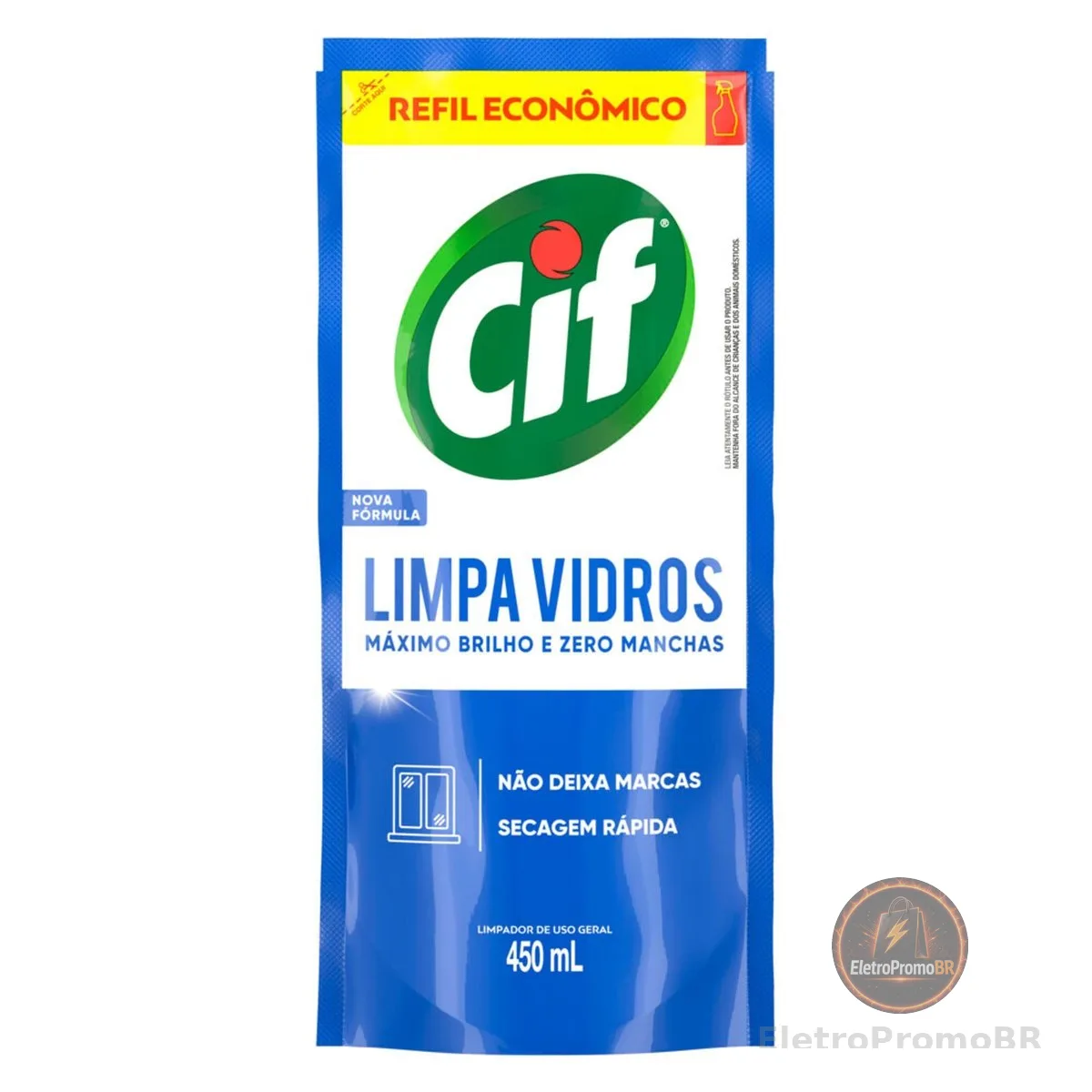 Cif Limpador Limpa Vidros 450Ml Refil Econômico