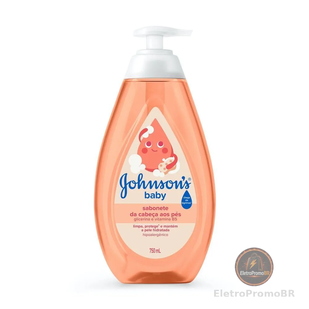 Sabonete Líquido de Glicerina Johnson's Baby, Da Cabeça aos Pés, 750ml